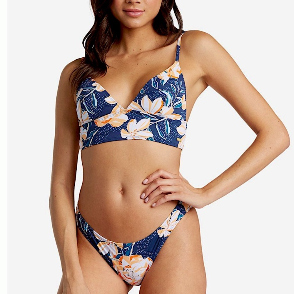 2 PIECE SET Roxy Blue Flower “Bu Lilies” Bikini